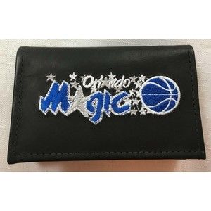 ORLANDO MAGIC Wallet Tri Fold Genuine Black Leather NBA Officially Licensed USA